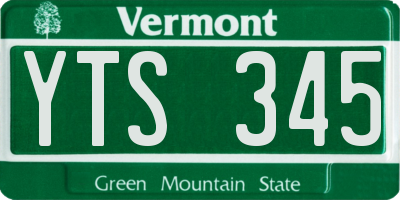 VT license plate YTS345