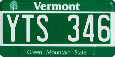 VT license plate YTS346
