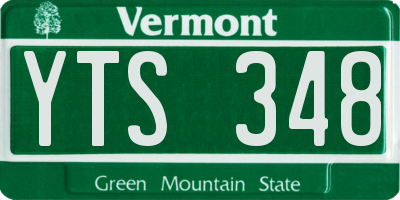 VT license plate YTS348
