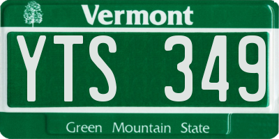 VT license plate YTS349
