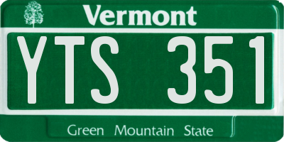 VT license plate YTS351