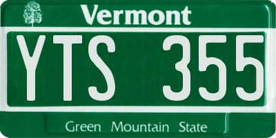 VT license plate YTS355