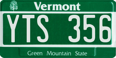 VT license plate YTS356