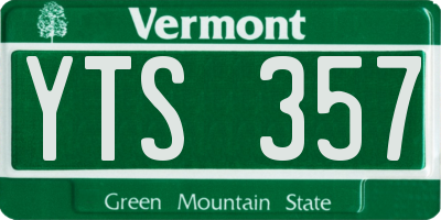 VT license plate YTS357