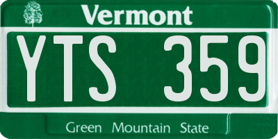 VT license plate YTS359