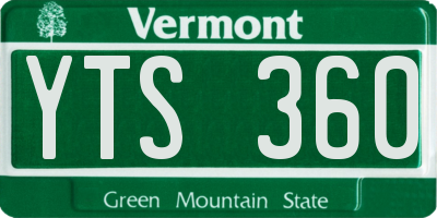 VT license plate YTS360