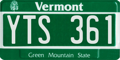 VT license plate YTS361