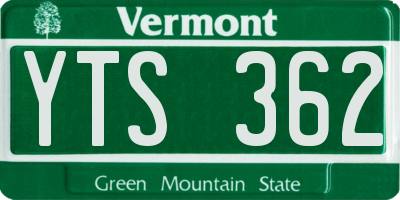 VT license plate YTS362