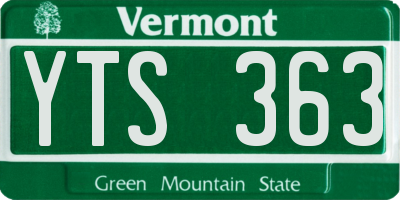 VT license plate YTS363