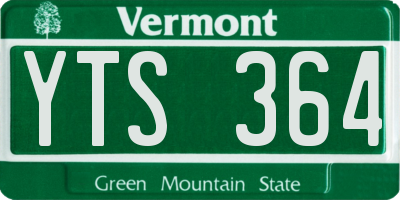 VT license plate YTS364