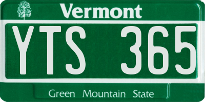 VT license plate YTS365