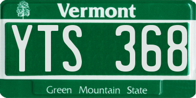 VT license plate YTS368