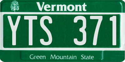 VT license plate YTS371