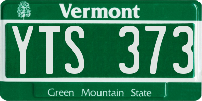 VT license plate YTS373