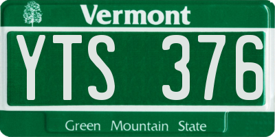 VT license plate YTS376