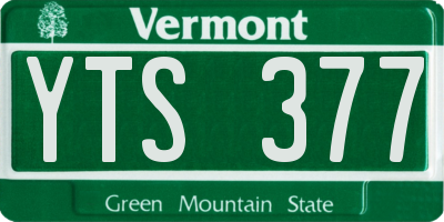 VT license plate YTS377