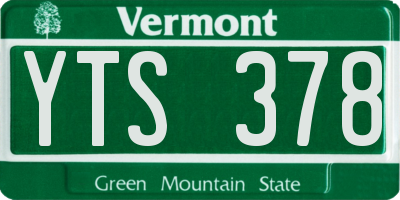 VT license plate YTS378