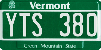 VT license plate YTS380