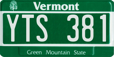 VT license plate YTS381