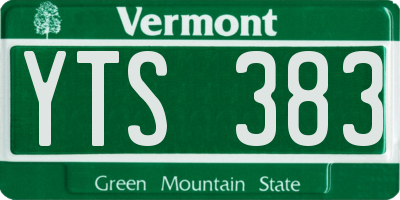 VT license plate YTS383