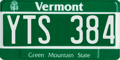 VT license plate YTS384