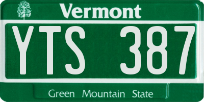 VT license plate YTS387
