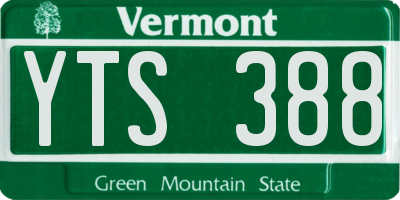 VT license plate YTS388