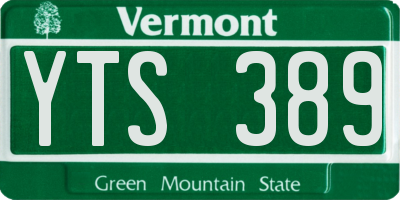 VT license plate YTS389