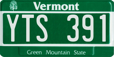 VT license plate YTS391