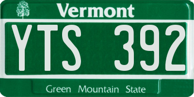 VT license plate YTS392