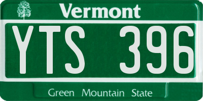 VT license plate YTS396