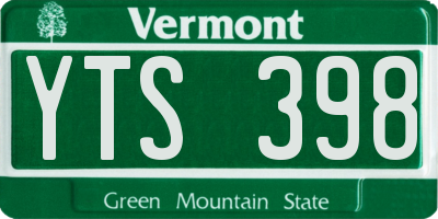 VT license plate YTS398