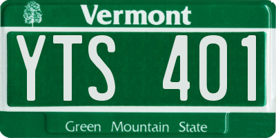 VT license plate YTS401