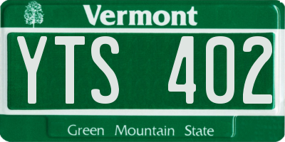 VT license plate YTS402