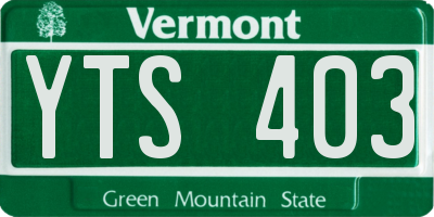 VT license plate YTS403
