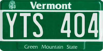 VT license plate YTS404