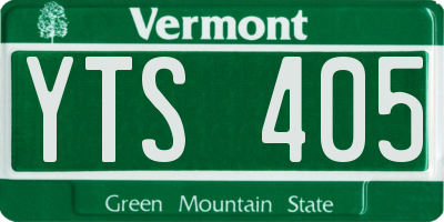 VT license plate YTS405