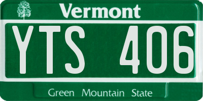 VT license plate YTS406