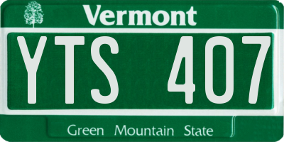 VT license plate YTS407