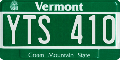 VT license plate YTS410