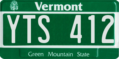 VT license plate YTS412