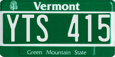 VT license plate YTS415
