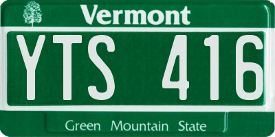 VT license plate YTS416