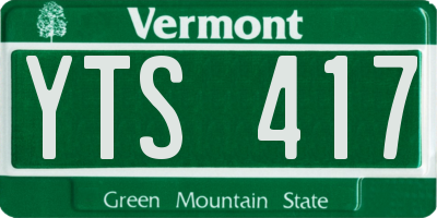 VT license plate YTS417