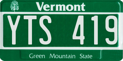 VT license plate YTS419