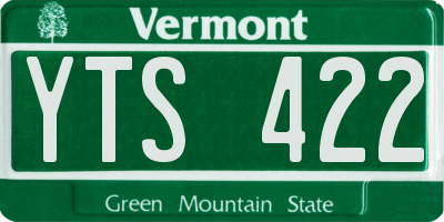 VT license plate YTS422