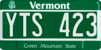 VT license plate YTS423