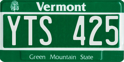 VT license plate YTS425