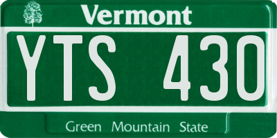 VT license plate YTS430