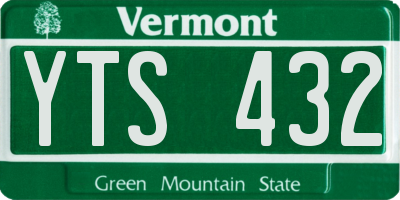 VT license plate YTS432